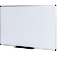 VIZ-PRO Pizarra blanca magnética con marco de aluminio- 90 x 60 cm